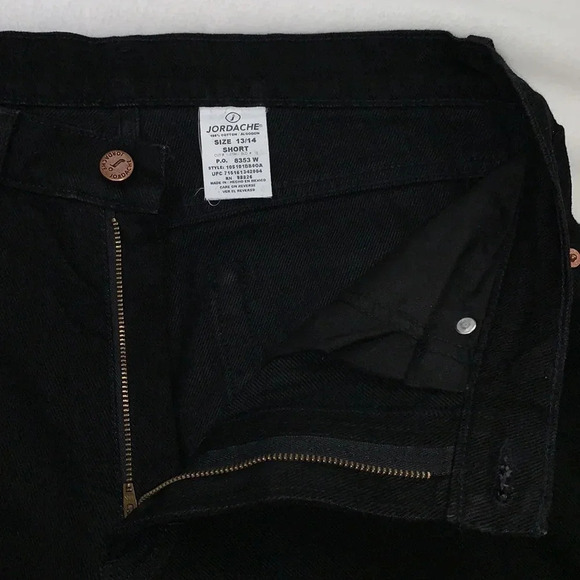JORDACHE Vintage Y2K Black High Rise Tapered Leg Jeans No Stretch 13/14 Short - Picture 14 of 15
